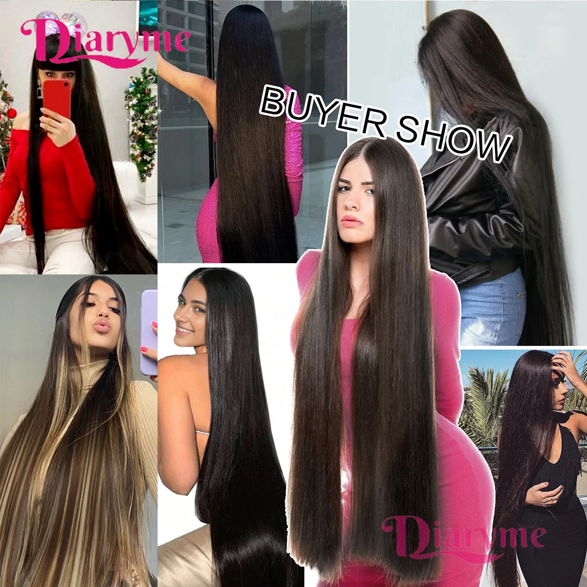 100cm Extra long Straight Hair Extension Synthetic 5 Clip in 