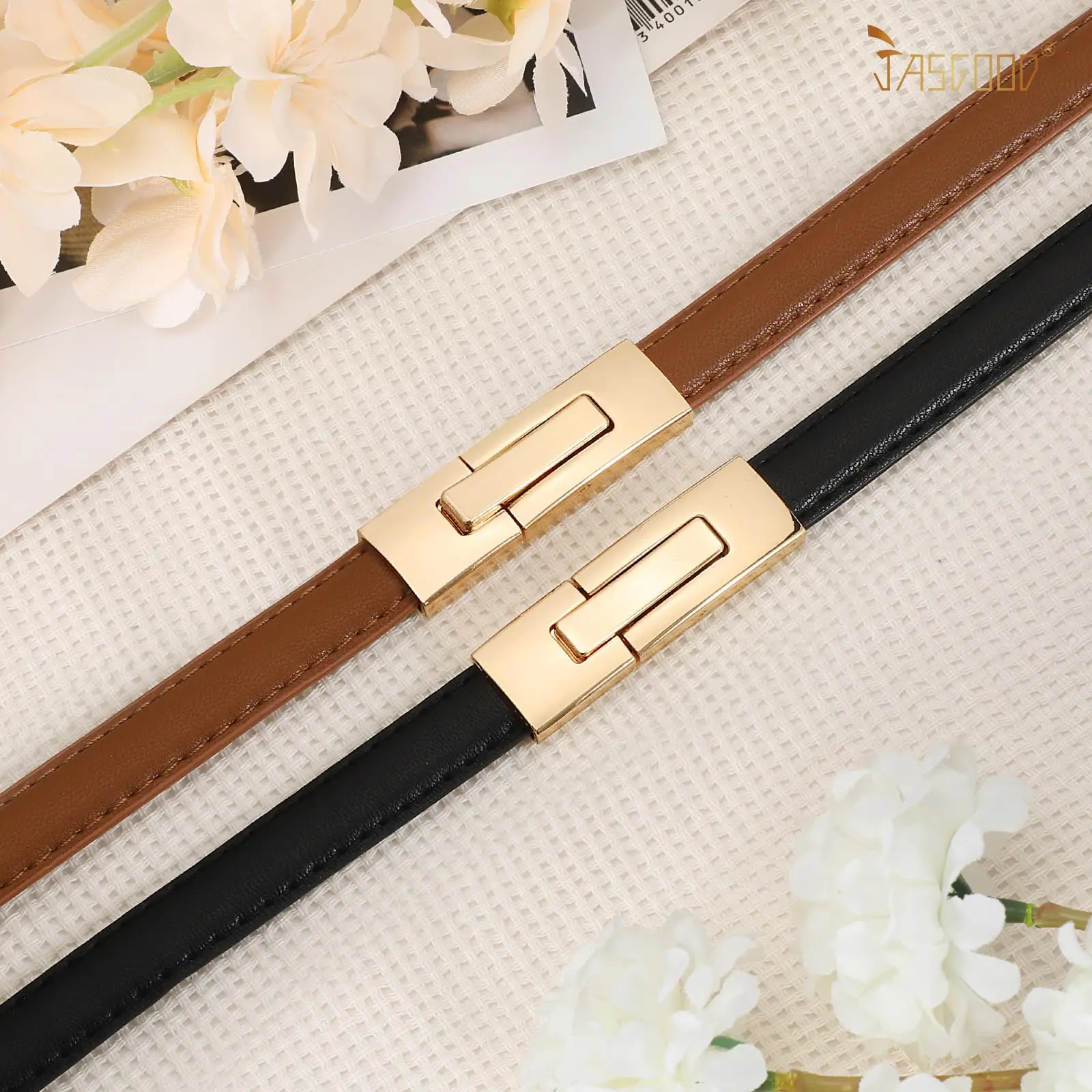 chinese dress ladies SANSTHS 2 Pack Skinny Leather Belts for Women, Ladies Thin Waist Belt for  Dresses Jeans Pants with Gold Buckle, Black+Brown, S at Amazon Women's  Clothing store main image 0