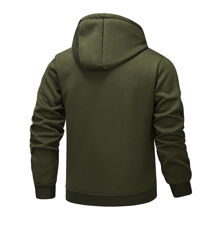 Blue Fleece-Lined Hoodie Jacket for Men - Warm, Comfortable, Casual Style Male Coat. Size M-5XL 6XL