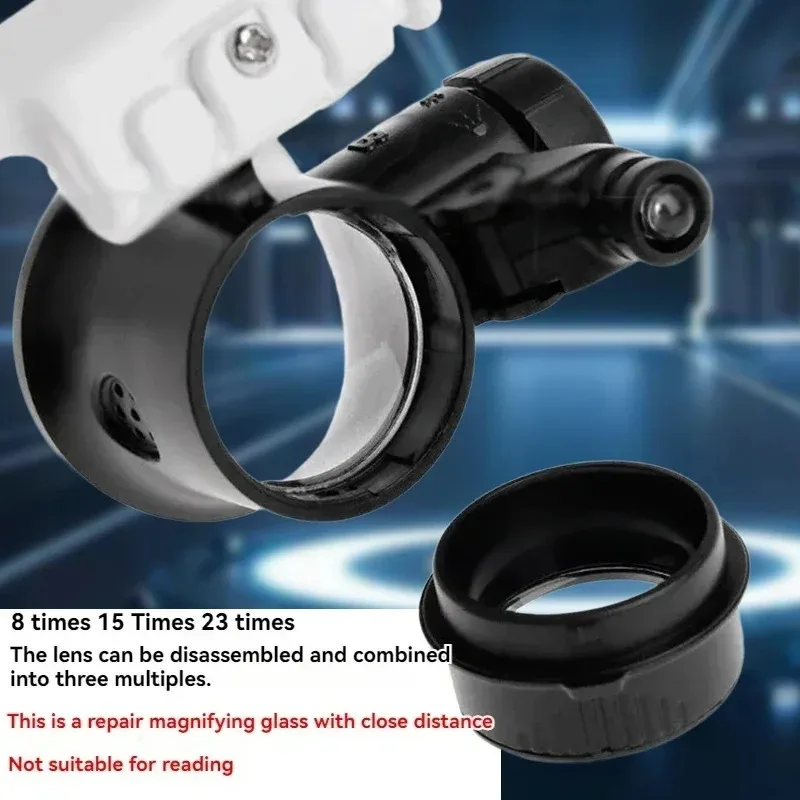 Magnifying Glass 8X/15X/23X Jeweler Watchmaker LED Light Telescopic Headband Magnifier Glasses Reading Loupes Eyewear