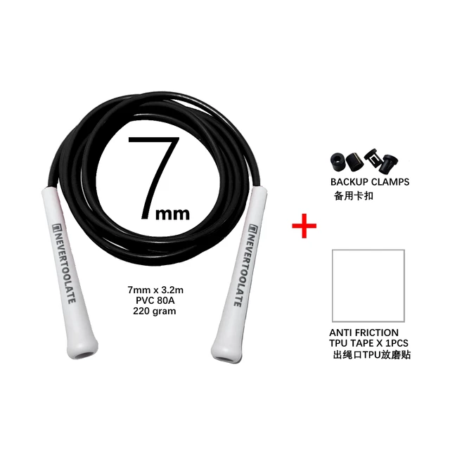 0.5 lbs 10.5ft long 3.2 meters rope length 7mm PVC 15.5cm long handle  heavy fitness crossfit crossrope hiit skipping jump rope 4