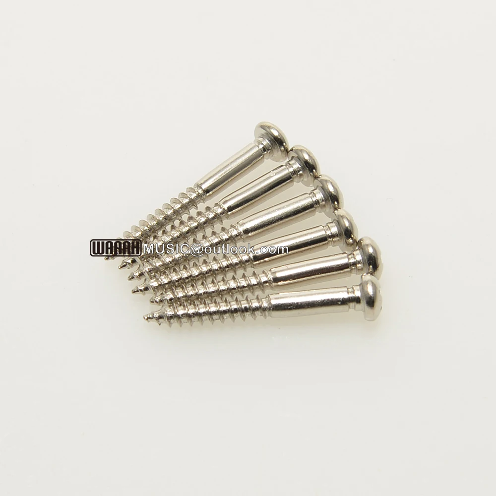 6 Viti Ponte Tremolo Per Chitarra PRS - 27mm M3.5, Ricambio Per Manico E Piastre, Argento - Foto 3