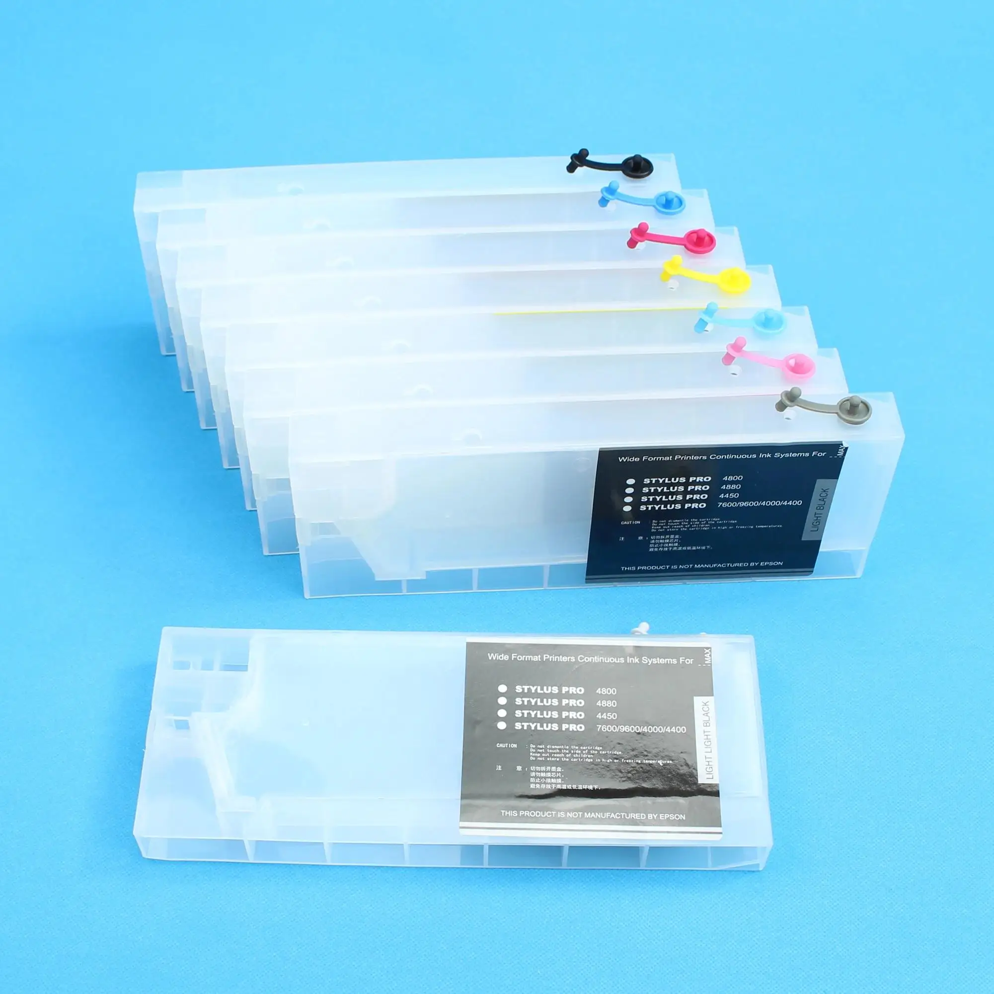 4880 4800 엡손 스타일러스 프로 4400 4450 7600 9600 4000 용 칩이 포함된 리필 가능 잉크 카트리지 300ML