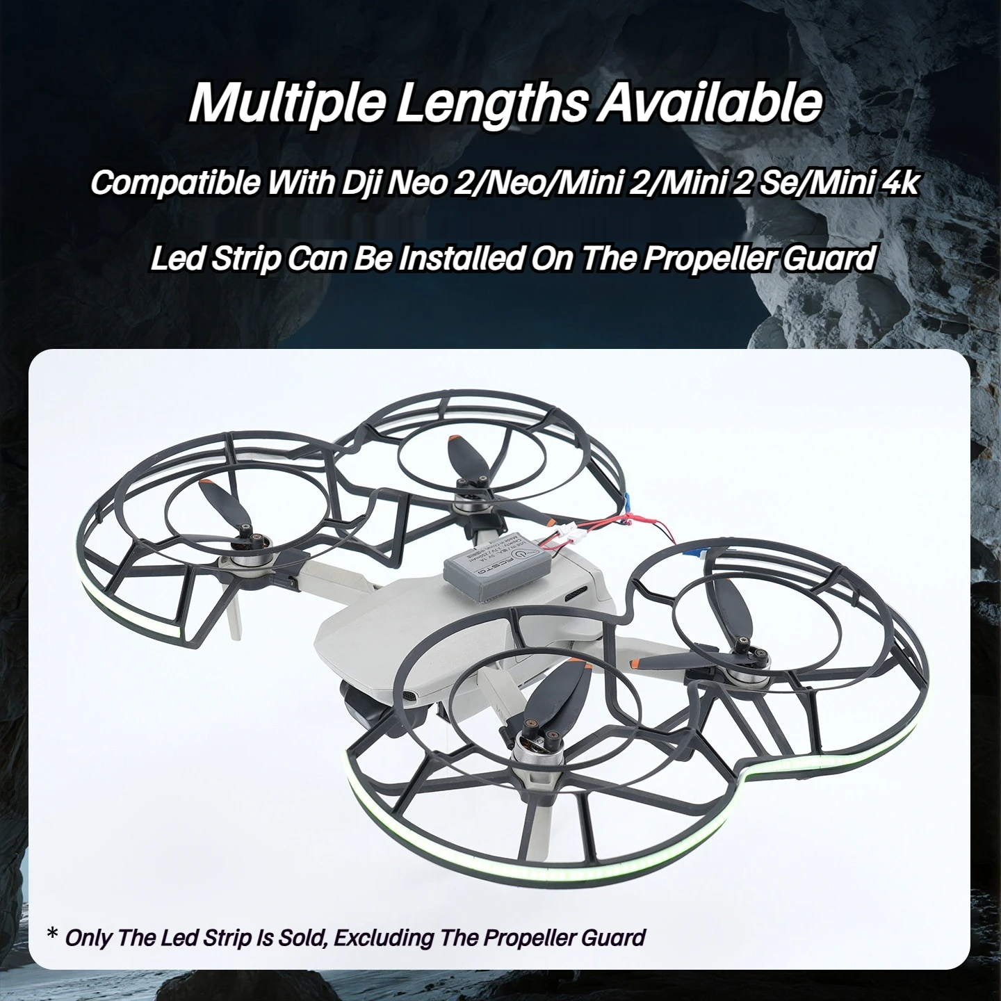 Enhanced LED Light Strip for Drones - Adjustable Brightness & Waterproof Design for Night Flights