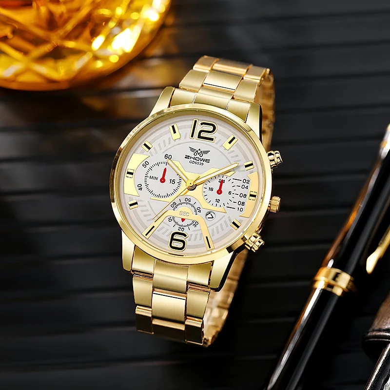 

Top Brand Luxury Mens Watches Stainless Steel Quartz Calendar Wristwatch for Business Luminous Male Clock Gift Relogio Masculino