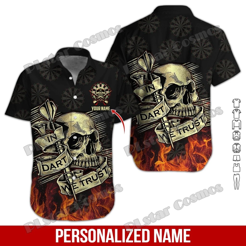 Personal isierte Name Darts Muster 3d gedruckt Männer Hawaii Shirt Sommer Strand Kurzarm Shirt Unisex lässig T-Shirts sh01 – Detail 9