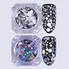 Mixed Size Nail Glitter Paillette Sequins Holographic Silver Flakies Colorful Round Rhombus 1