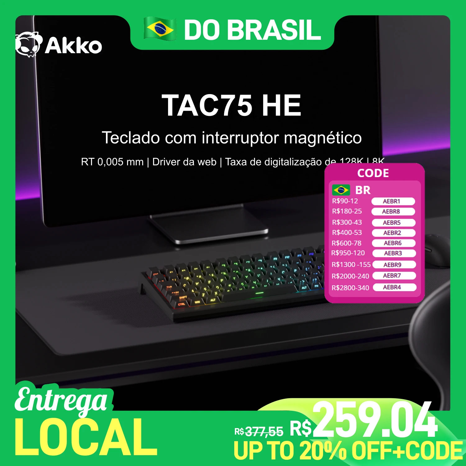 Teclado Magnético Akko TAC75 HE 75%