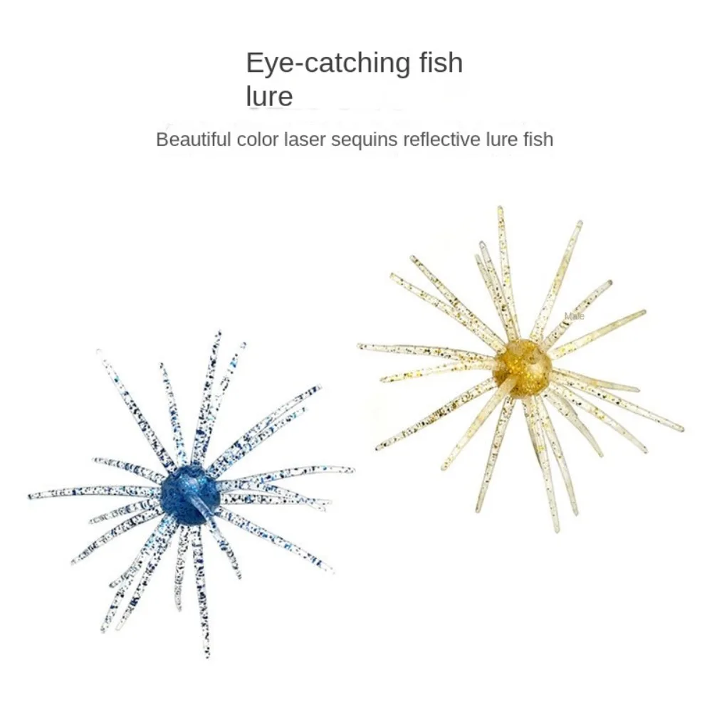 2PCS Hot Dice Fishing Sea Urchin Lures TPE Silicone Worm Silicone Worm Lure Artificial Tackle. 2.8g 8.7g Urchin BFS Fishing Lure