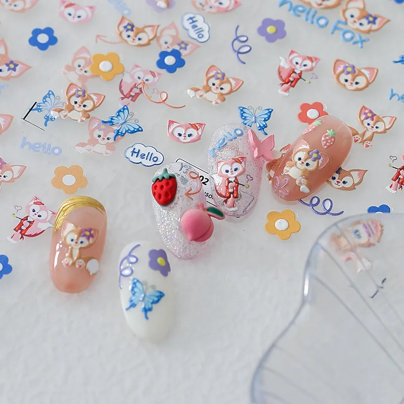 

[Meow.Sensei] Milk Cute Nail Stickers Thin Transparent Adhesive Nail Sticker Nail Jewelry Little Fox Ts902