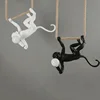 2024 ModernNordic Creative Hemp Rope Pendant Pendant Light Resin Monkey Light Bedroom Children's Room Home Decoration 2