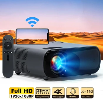 YERSIDA 풀 HD 스마트 시네마 시스템 LED 프로젝터, 안드로이드 900, A70 Ansi, 1920x1080P, 300 인치, 5G 와이파이 지지대, 4K 키스톤 보정