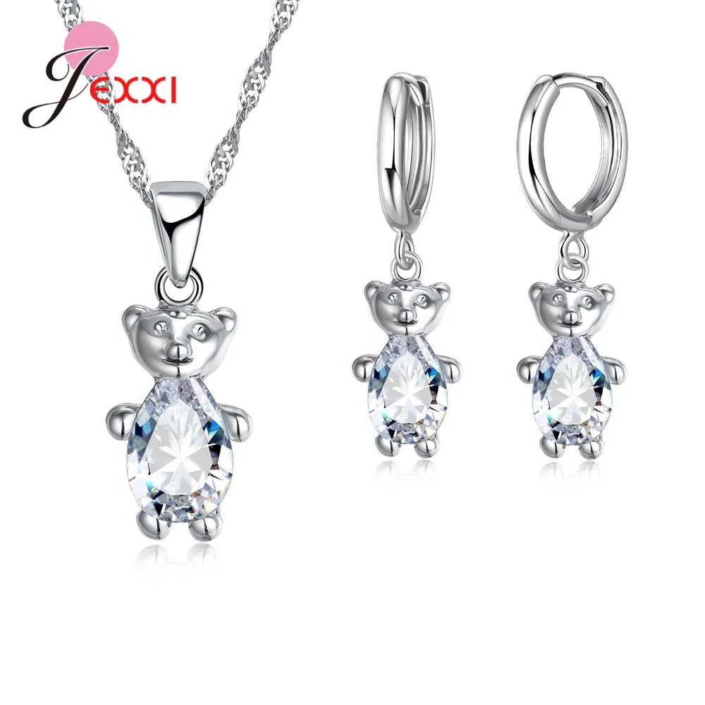 Silver jewelry set jewelry set silver jewelry New Brand Bridal Jewelry Sets 925 Sterling Silver Statement Flower Butterfly Choker Necklaces Zirconia Earrings for Women Gift