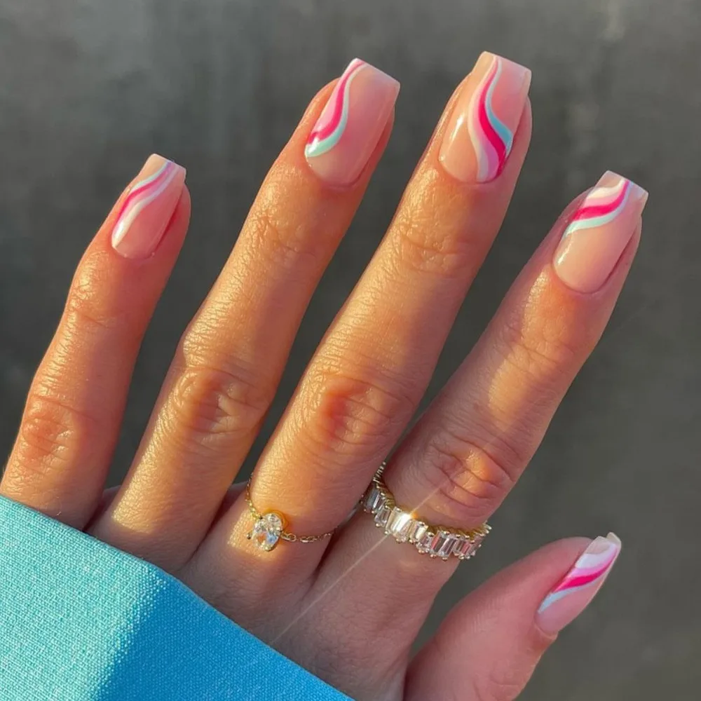 

Короткие французские накладные ногти, съемная квадратная головка, полное покрытие, нажимные ногти, предметы для ношения