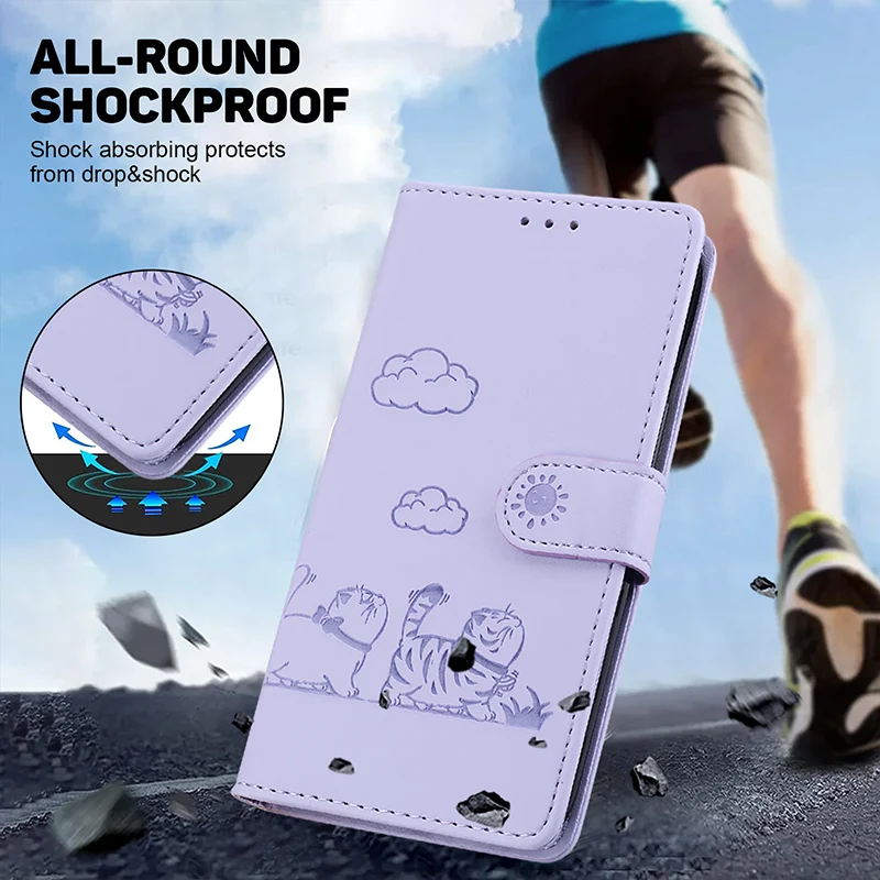 Leather Flip Wallet Case - Stand Feature and Enhanced Protection