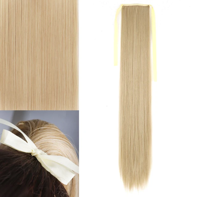 MERISIHAIR Synthetic Long Straight Wrap Around Clip In Ponytail Hair Extension Heat Reistan Pony Tail Fake Hair 13-24-613