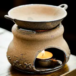 Modern Ceramic Aromatherapy Diffuser and Candle Burner Ornament (Wave pattern set)