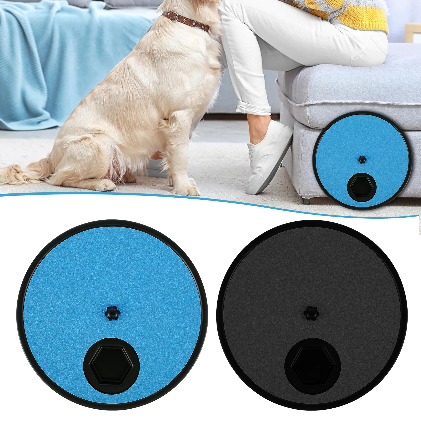 

Dog Scratch Pad for Nails Non-Slip Dog Scratch Board with 6 Snack Compartments Rotating Round Dog Nail Scratch Board Removable