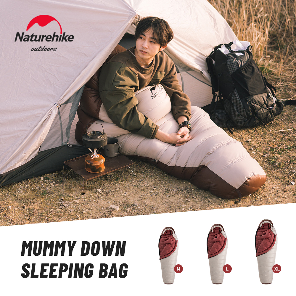 Naturehike Winter Mummy Duck Down Ultralight Camping Sleeping Bags 4 Seaon Hiking Waterproof Nylon Snowbird Travel Sleeping Bag