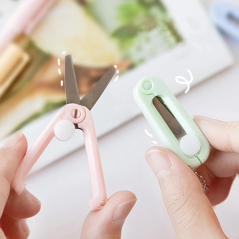 Mini Ciseaux Pliants De Voyage – Inox, Avec Porte-clés Et Boîte Cadeau