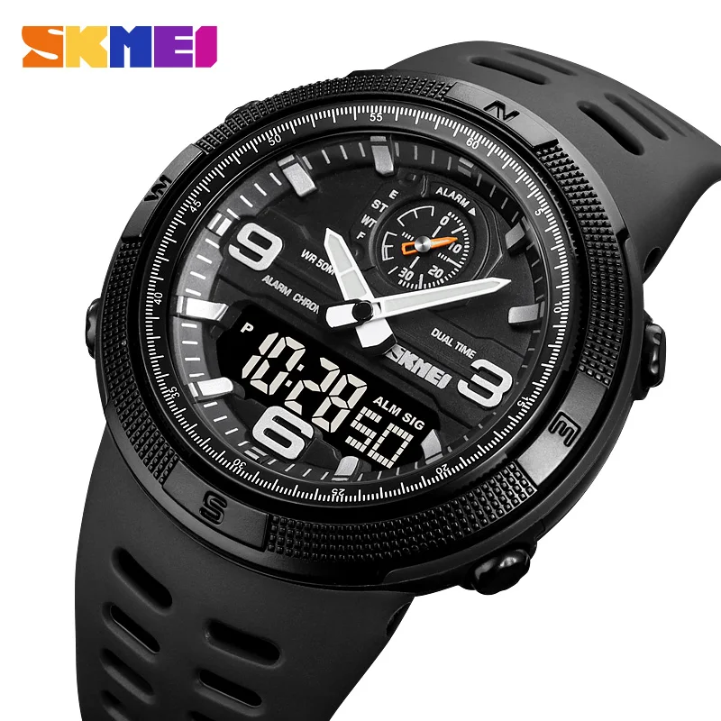นาฬิกาผู้ชาย SKMEI 1655 จอแสดงผลคู่ ฟังก์ชันครบ กันน้ำได้