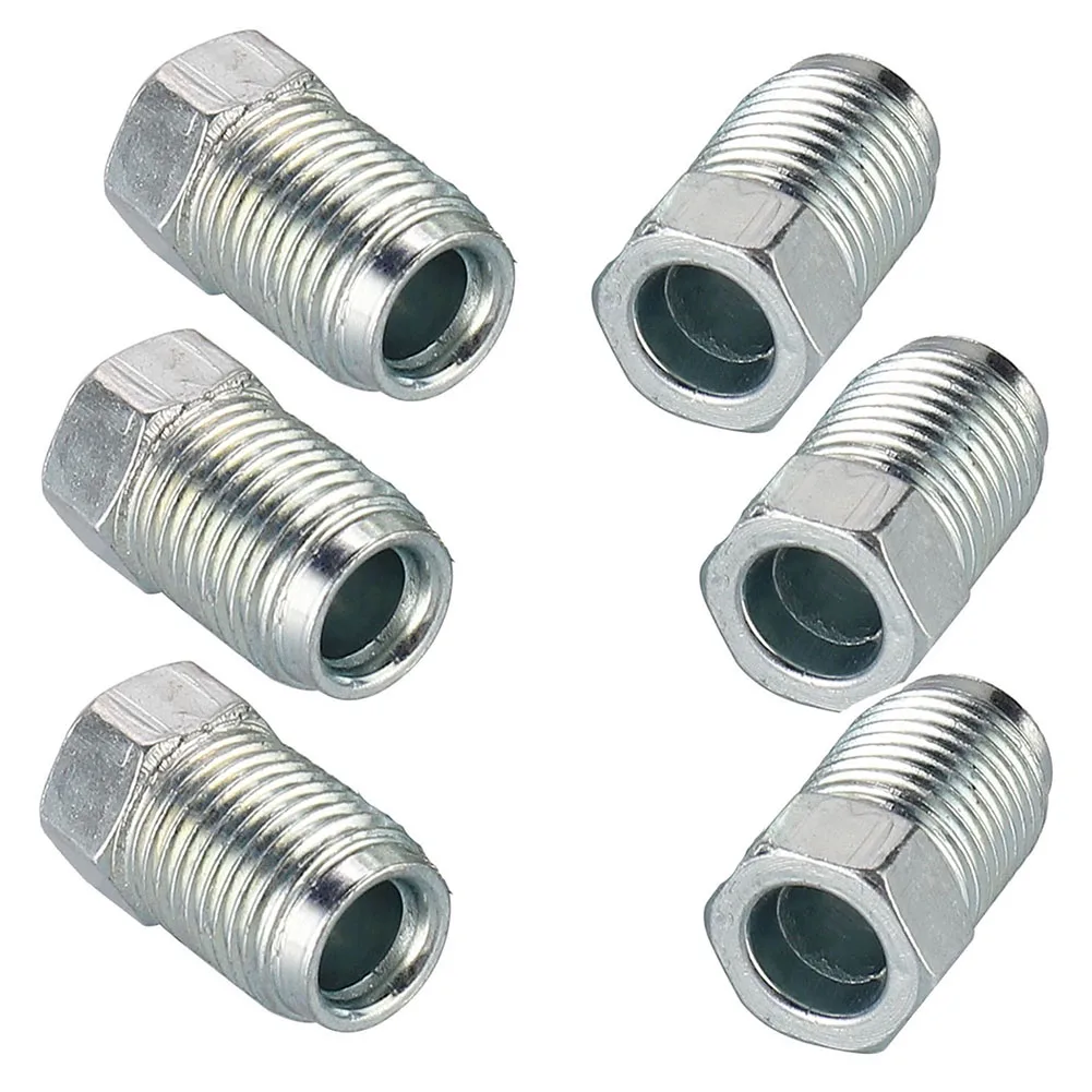 Kits Metric Nuts Cylinder Fittings M12mm X1mm Silver Unions Master 3/16" Pipe Brake Cable Connector Car Accessories brake oil connector,car brake pipe repair kit,air compressor hose connector