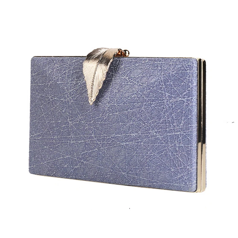 

Корейская дизайнерская сумка, Синий клатч для женщин, роскошный высококачественный кошелек и сумочки в форме листа, кошельки на защелке, свадебная сумка через плечо