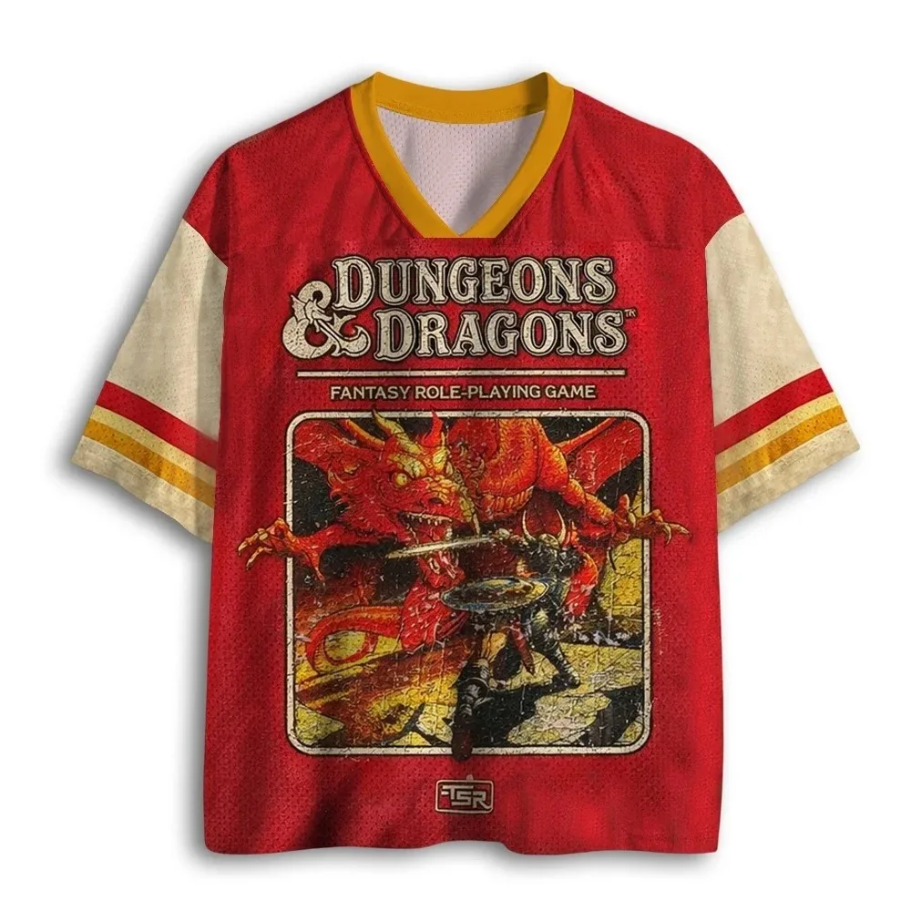 Retro Dragon and Dungeon 74 Fantasy-Rollenspiel Dragon 3D Print Breatha Schnelltrocknendes Herren-T-Shirt Lässige Eltern-Kind-Kleidung