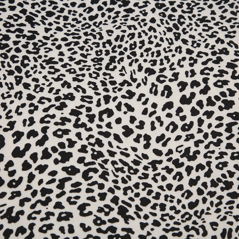 Contrast Binding Leopard Long Sleeve Tees O Neck Slim American Retro Casual Spring Autumn T Shirts