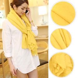 Fashion Women Soft Scarf Candy Colored Thin Sunscreen Shawls and Wraps Lady Solid Color Hijab Cotton Linen Long Head Scarves