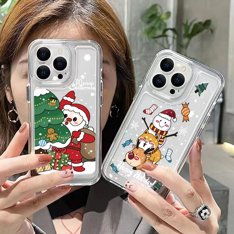 Per Samsung Galaxy S23 Ultra Case Capa Per Samsung S22 S24 Ultra S21 Plus A32 A13 A53 A54 Tpu Cover Christmas Cartoon Deer Funda