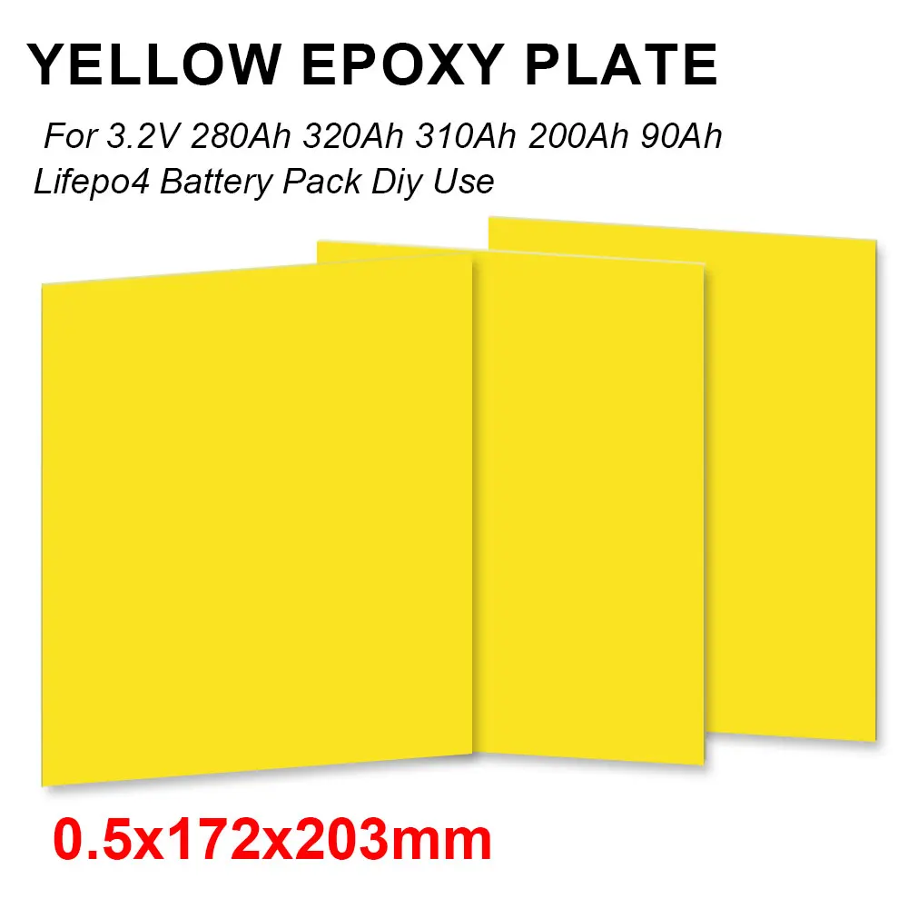 노란색 3240 에폭시 플레이트 절연 수지 보드 203x172x0.5mm 3.2V 280Ah 320Ah 310Ah 90Ah 12.8V Lifepo4 배터리 팩 Diy 사용