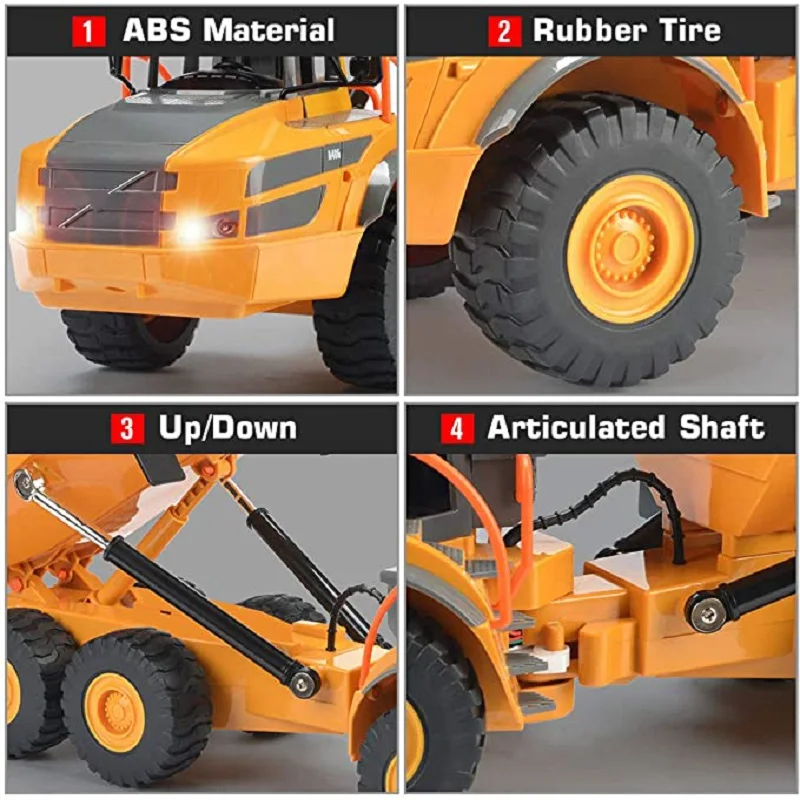 Double E 1/24 RC Truck Dumper A40G crawler Tractor 2.4Ghz Radio Controlled Car Model Engineering Car Excavator Toys For Boys 3