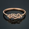 Fashion Rhinestone CZ Heart Flower Metal Bangle Bracelet for Women Accessories Woman Rose Gold Plated Bangles Party Jewelry Gift 6
