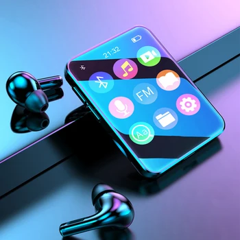 새로운 전체 화면 블루투스 호환 5.0 Mp4 비디오 플레이어, 휴대용 스포츠 스테레오 음악 MP3 플레이어 FM 라디오 전자 책 오디오 녹음