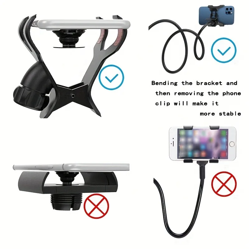 Cell Phone Holder Universal Bedside Phone Stand Lazy Bracket Flexible Long Arms Clip Mount for Smartphone in Bedroom Office Desk