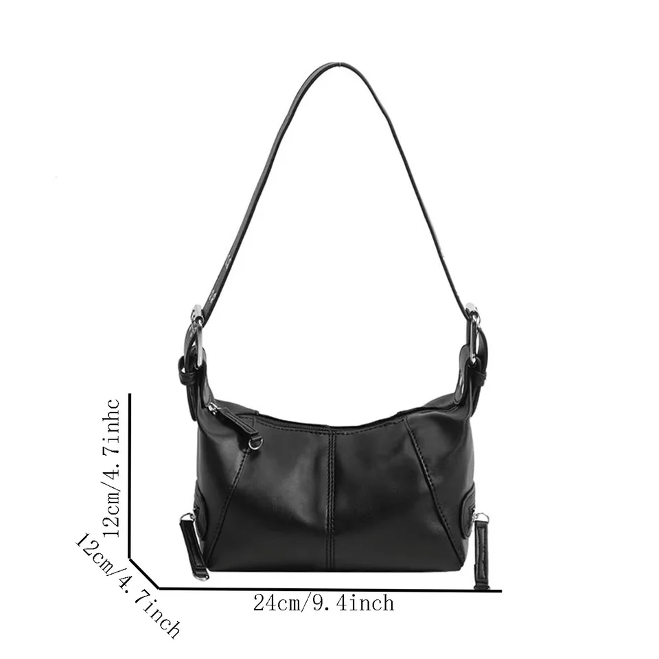 Y2k Style Shoulder Bag For Women Trendy Minimalist Motorcycle Purse_voghion.com
