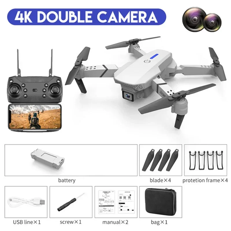 E88 Drone - 4K HD Dual Wide-Angle Lens Camera Mini Drone – RCDrone