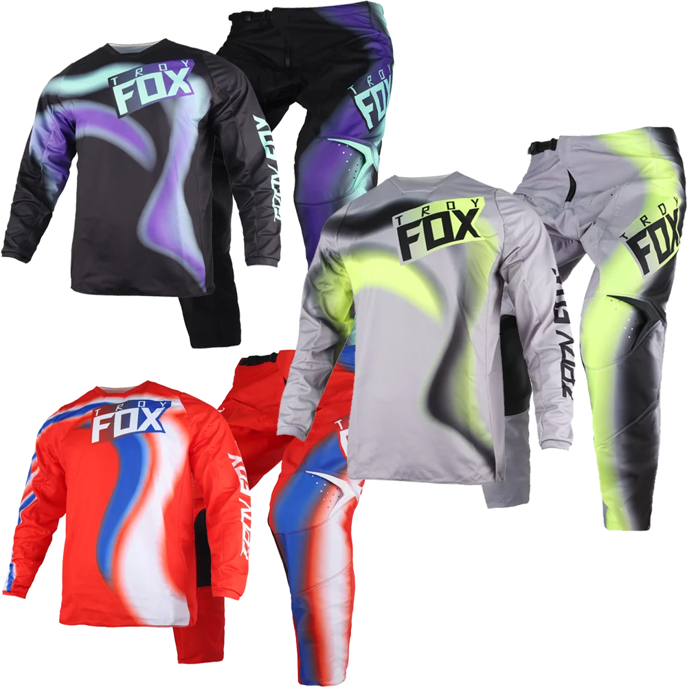 

3 Color 180 Toxsyk Gear Set BMX MX Dirt Mountain Bike Jersey Pants Street Moto Kits Offroad Motor Cycling Suit Mens