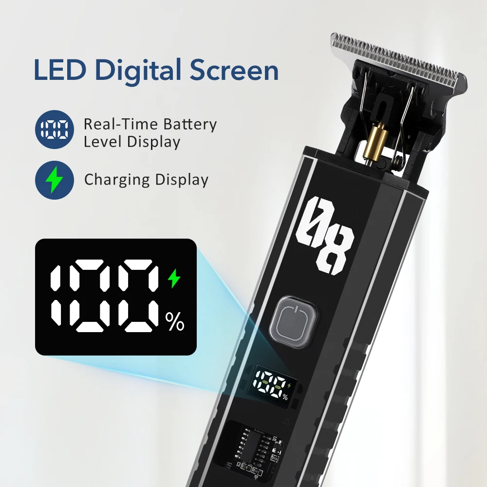 Cordless Hair Clipper LED Display Rechargeable Electric Haircut Hair Trimmer For Man Barber Grooming Kit Hair Cutting Machine