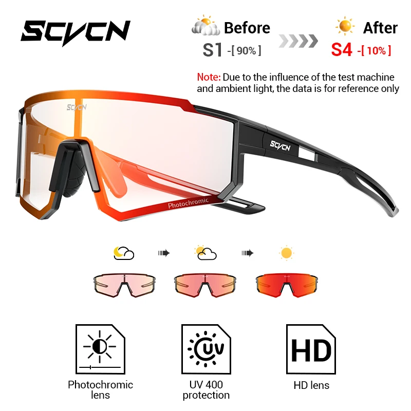Sun Glasses SCVCN Photochromic Outdoor Sports Bike Cycling Man MTB Climbing Women Driving