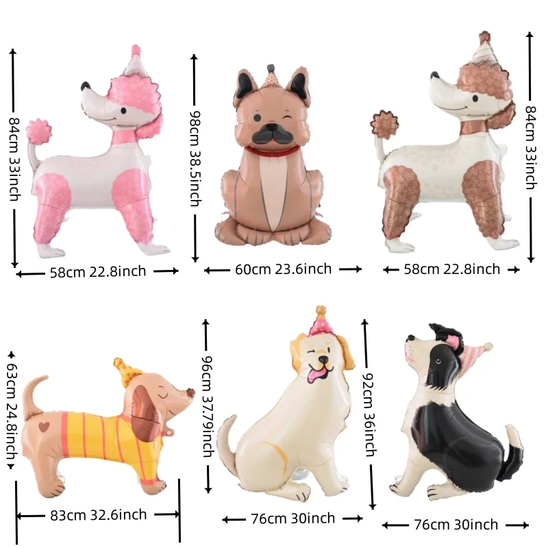 Cartoon Animal Dog-Themed Aluminum Balloon for Children's Party Decor