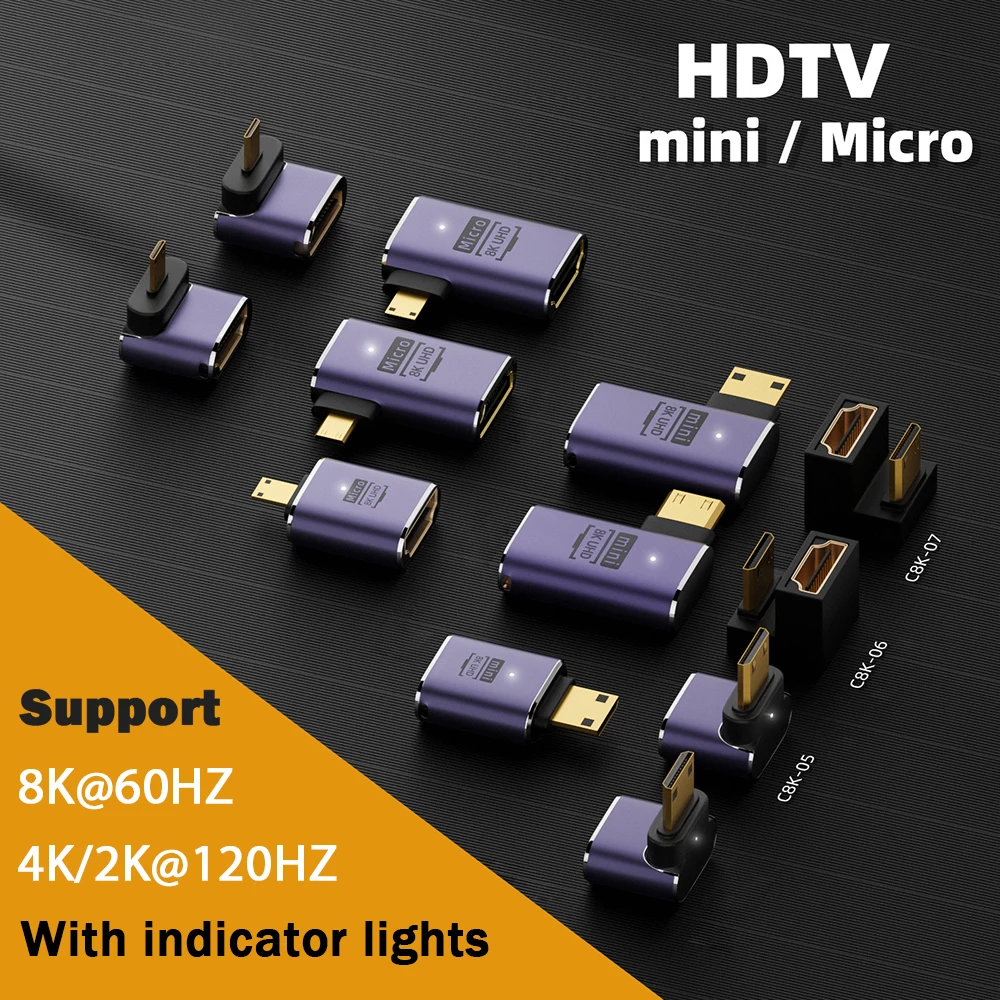 Ultra High-Speed HDMI-Compatible Cable Adapter - 8K60Hz & 4K120Hz, 48Gbps for Screen Extension & Projection