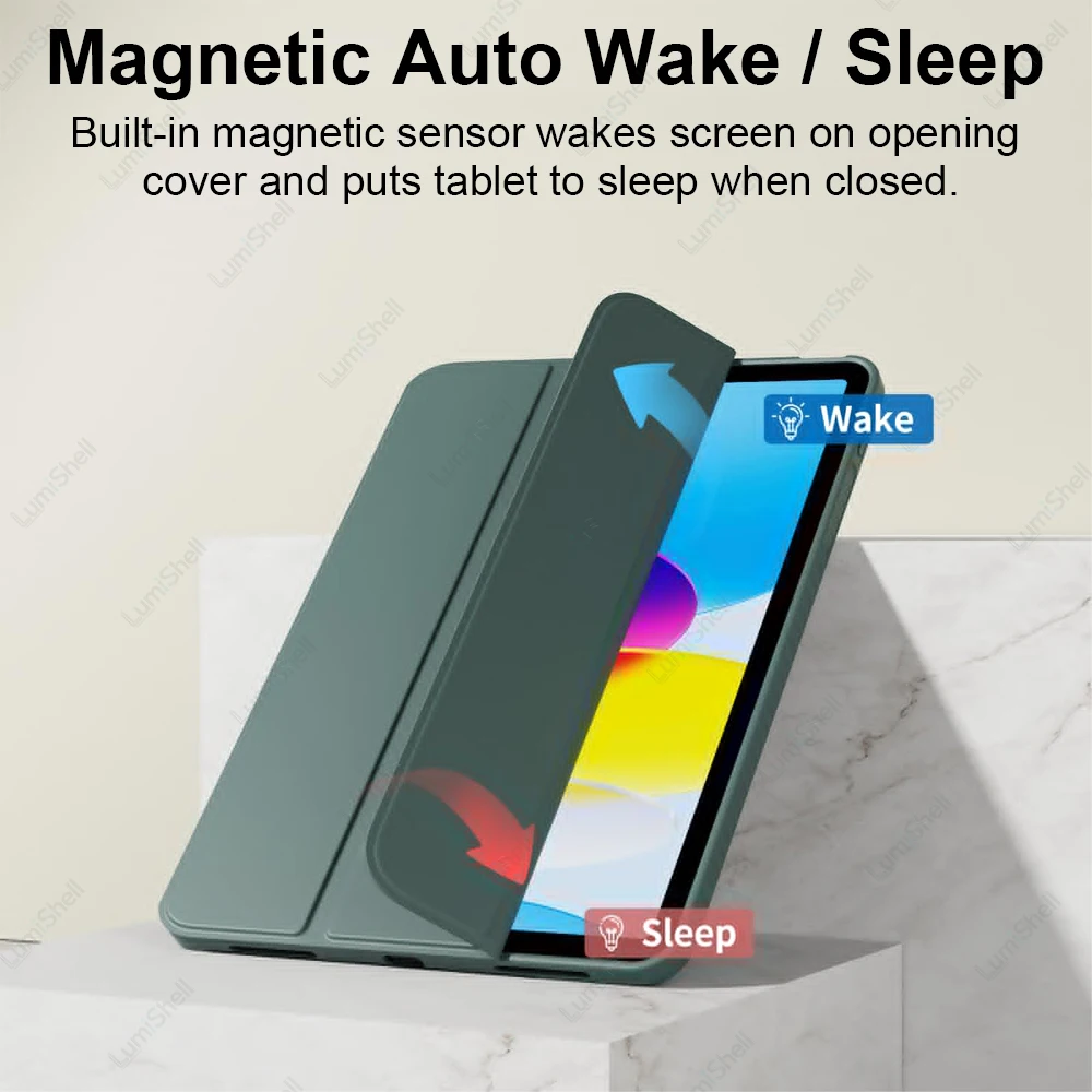 Premium Trifold Stand Case with Silicone Cover and Soft TPU Back Shell