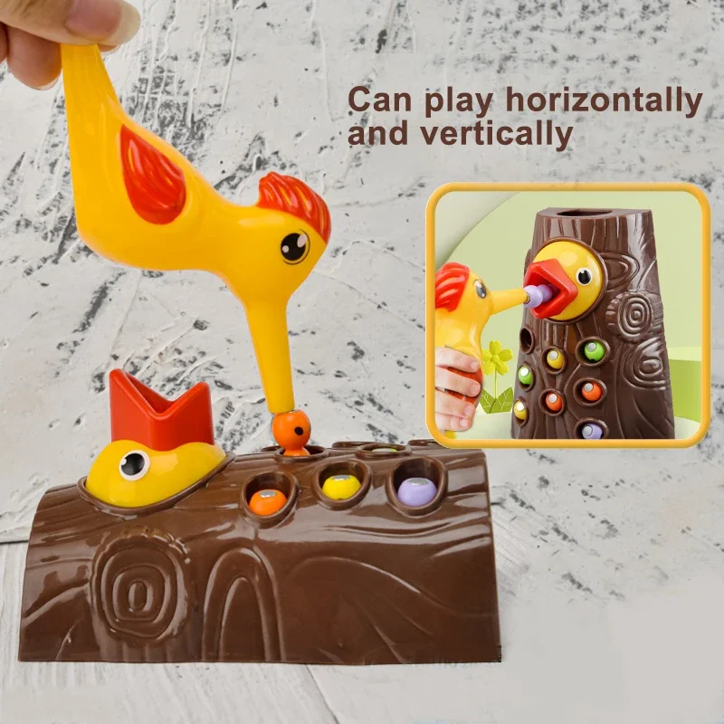 Woodpecker Magnetic Worm Catching Toy 3