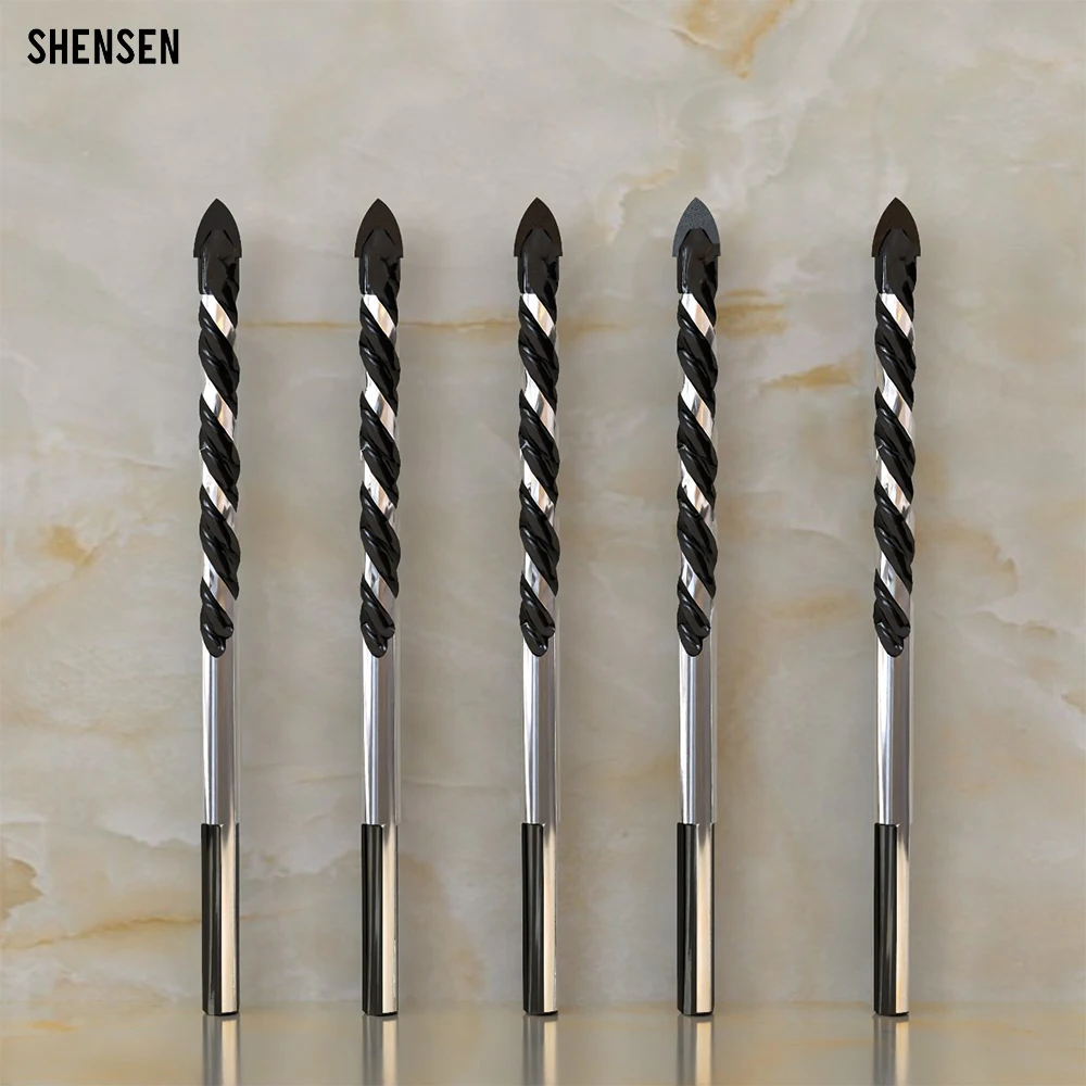 

10Pcs Multifunctional Glass Metal Tile Drill Bit Triangle Diamond Drill Set Ceramic Concrete Brick Wood Punching Hole Saw Drill