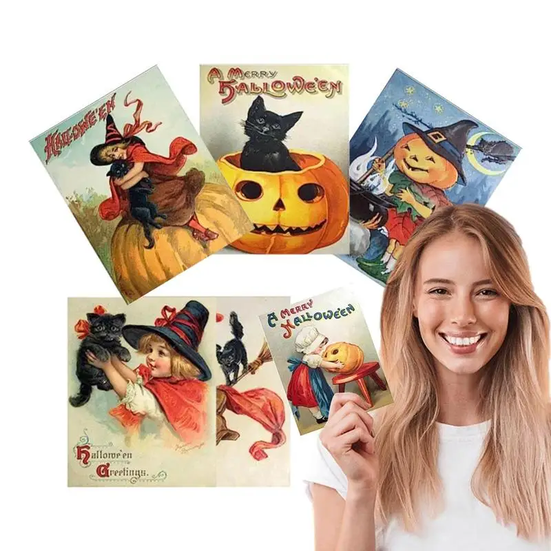 

24 Pieces Halloween Greeting Cards Set Vintage Halloween Postcard For Halloween Party Celebration Greeting Card Supplies 2023