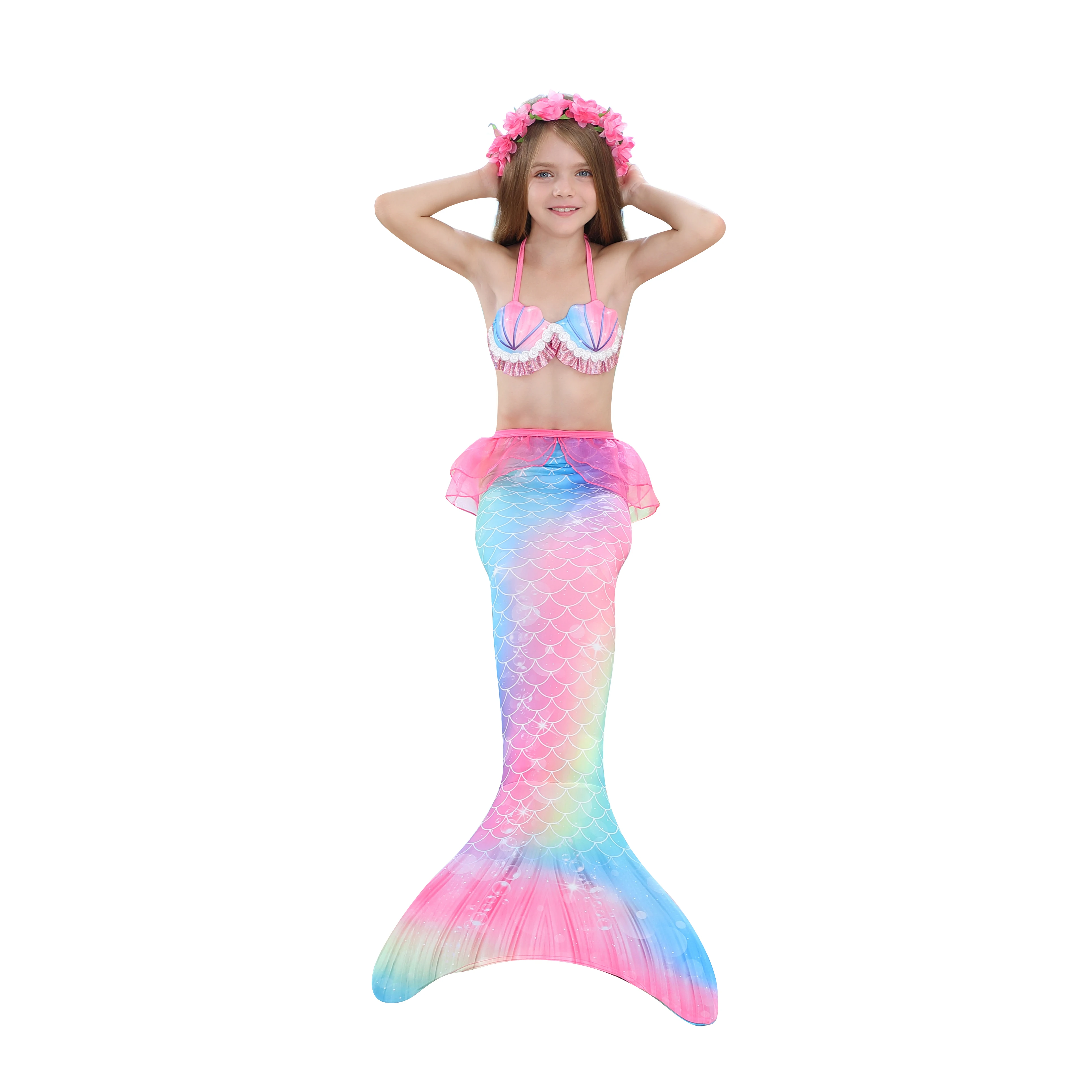 sexy halloween costumes for women Girls Swimsuits Mermaid Tail Cosplay Mermaid Costume Swimming With or No Monofin Kids Swimmable Children Swimwear Dress vampire costume women