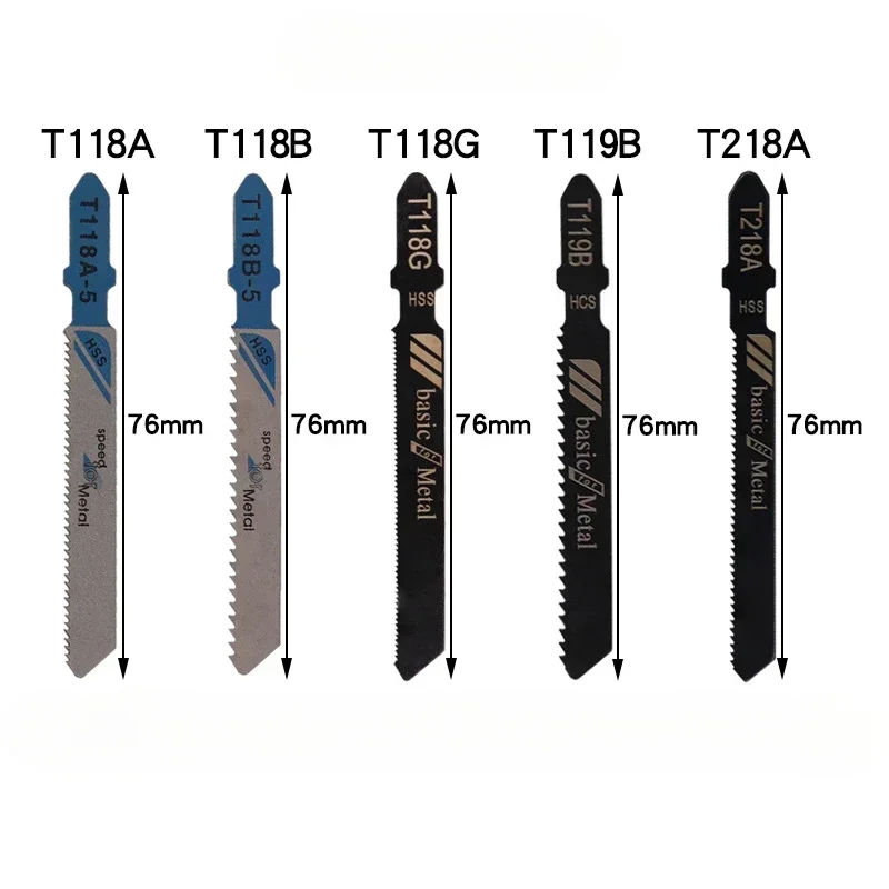 20 Pieces Jigsaw Blades Set T-Shaft HCS Assorted Jig Saw Blades for Wood Plastic and Metal Cutting for Black & Decker Metabo 4