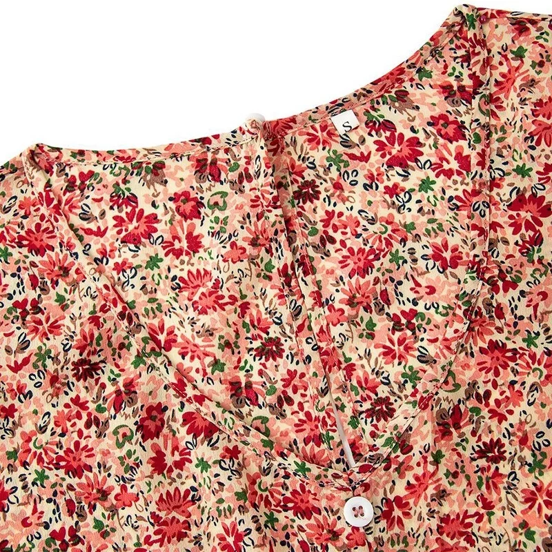 2024 Womens Short Sleeve Button Up Short Jumpsuits Floral Print Jumpsuit Summer New Fashion Sashes Playsuits Female Rompers
